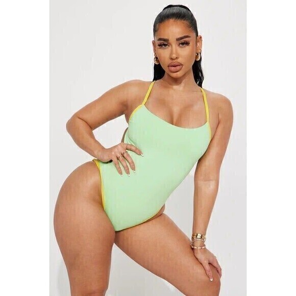 Dippin Daisys Neon Green One Piece Size XS‎ RefN04 - Picture 1 of 9